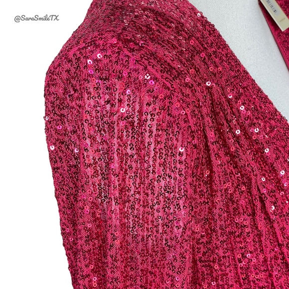 RAMY BROOK - Reba - Sequin Plunge V-Neck Long Sleeve Party Cocktail Dress - Picture 6 of 16